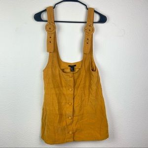 Forever 21 Yellow Mustard Corduroy Overalls Dress